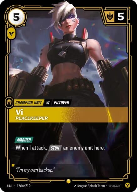 Vi - Peacekeeper (Alternate Art) (176a/219) (UNL)